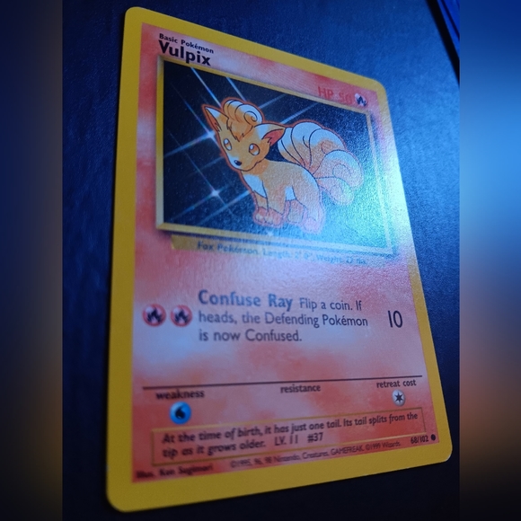 Vulpix Pokemon Card - Base Set - NO. 68/102 Common Non-Holo - Picture 4 of 9